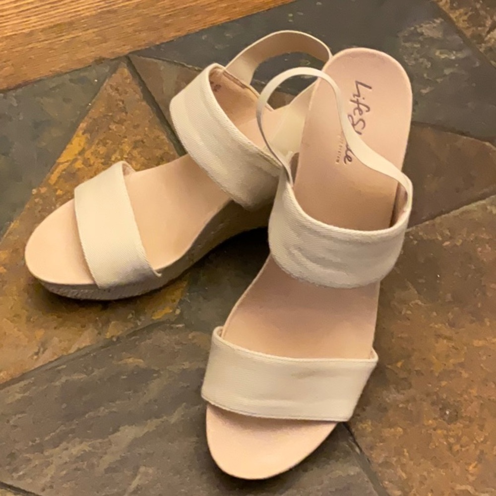 LifeStride Delta Women's Wedge Sandals soft system size 10 Like New